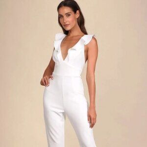 Lulus Leilani White Ruffled Jumpsuit